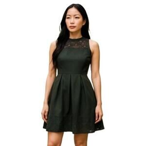 Spruce Green Lace Mini Dress S Romantic Cottagecore Party Soft‎ Goth Coquette